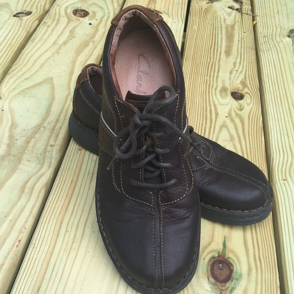 Men\'s Clarks Brown Leather Oxfords Size 10M EUC main image 4